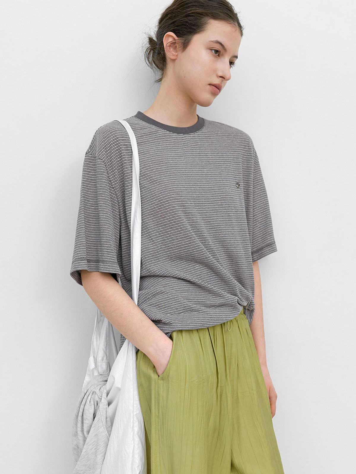 아틀리에 나인(ATELIER NAIN) THICK AND THIN STRIPE BOXY TEE (T-7215)