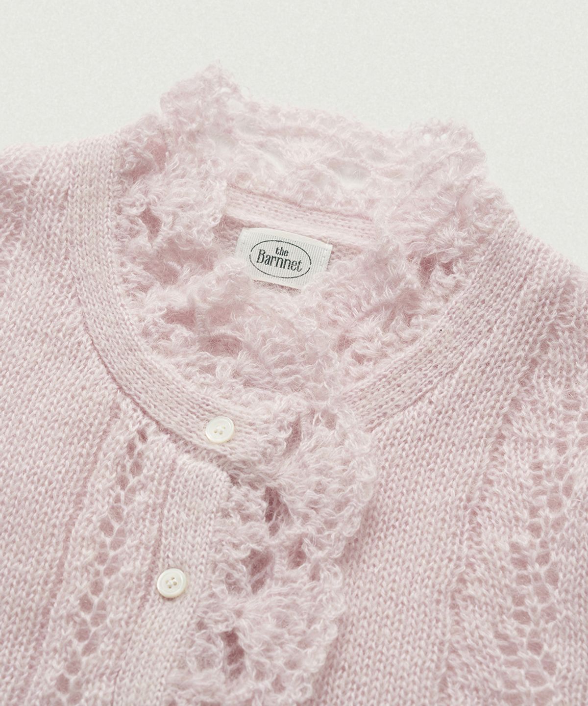 더바넷(THEBARNNET) Hale Frill Mohair Half Cardigan_Lavender