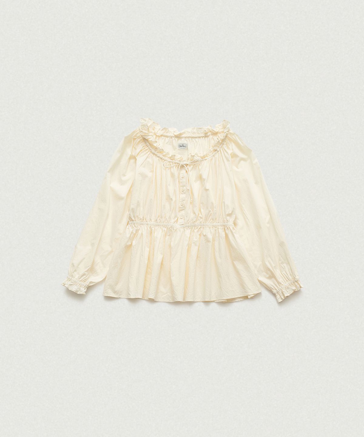더바넷(THEBARNNET) Liore Frill Button Blouse_Butter
