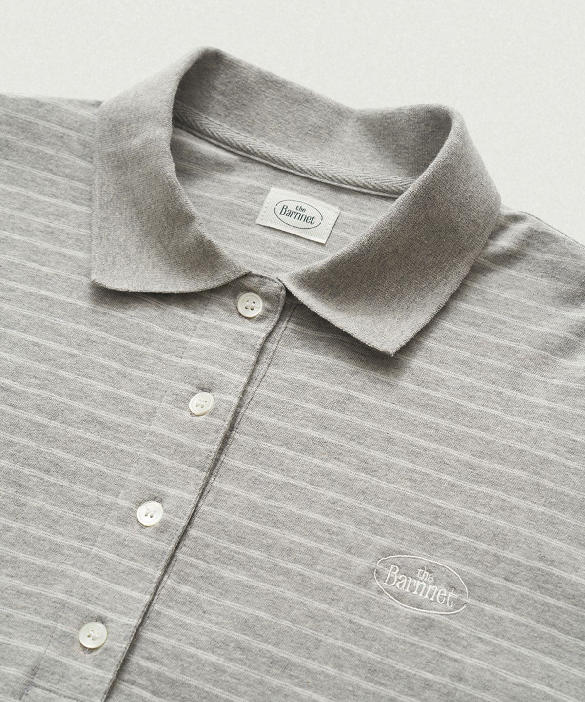 더바넷(THEBARNNET) Delphine Stripe Pique Shirt_Grey