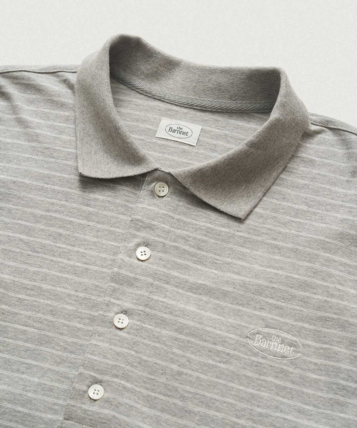 더바넷(THEBARNNET) Delphine Stripe Pique Shirt_Grey