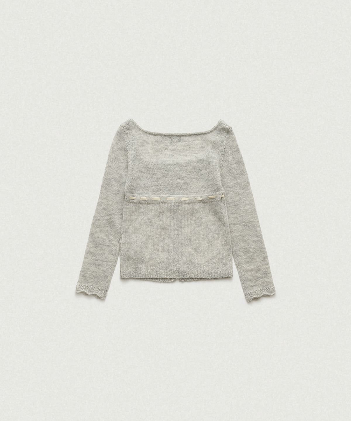 더바넷(THEBARNNET) Velin Tie Mohair Knit Cardigan_Light Grey