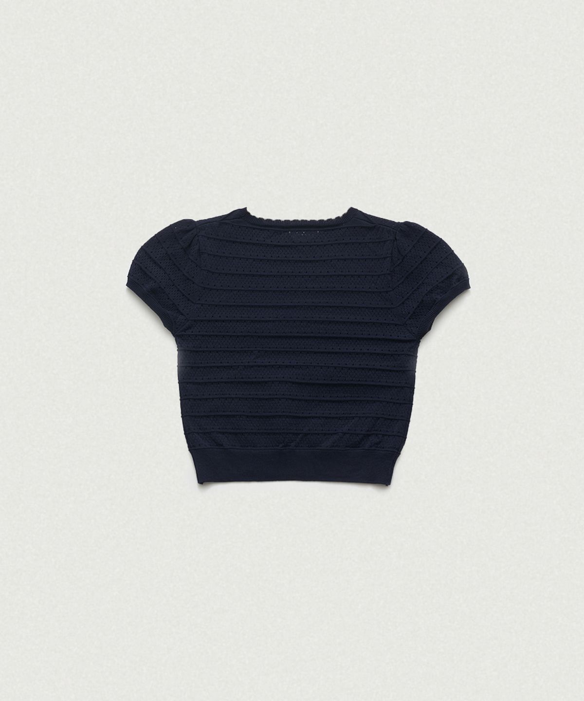 더바넷(THEBARNNET) Helen Logo Jacquard Knit Top_Navy