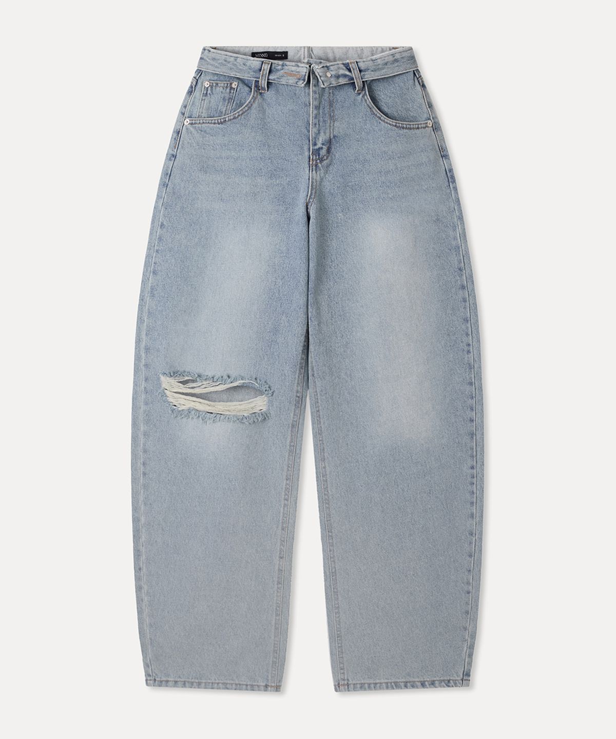 미쏘(MIXXO) 커브드 오비 턴업 데님 팬츠_MIWTJG51MS MIWTJG61QJ