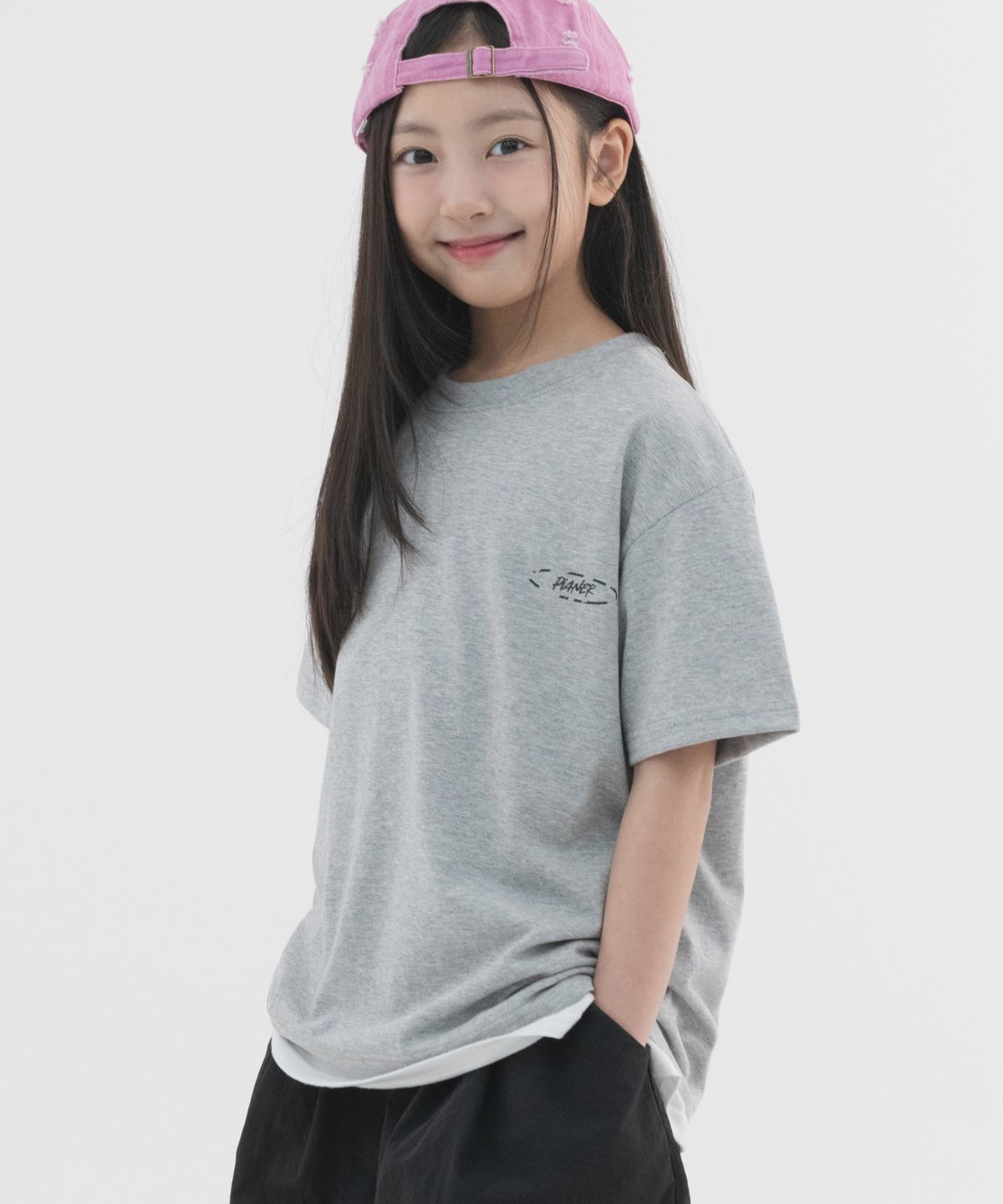 피아네르 키즈(PIANER KIDS) 쿨 코튼 빈티지 그래픽 반팔 (멜란지)