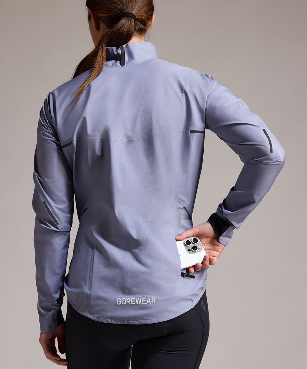 고어웨어(GOREWEAR) Gore-TEX 고어텍스 스핀쉬프트 자켓 우먼 - 아머씨스트 그레이 (여성용) 사이클링 레인 재킷