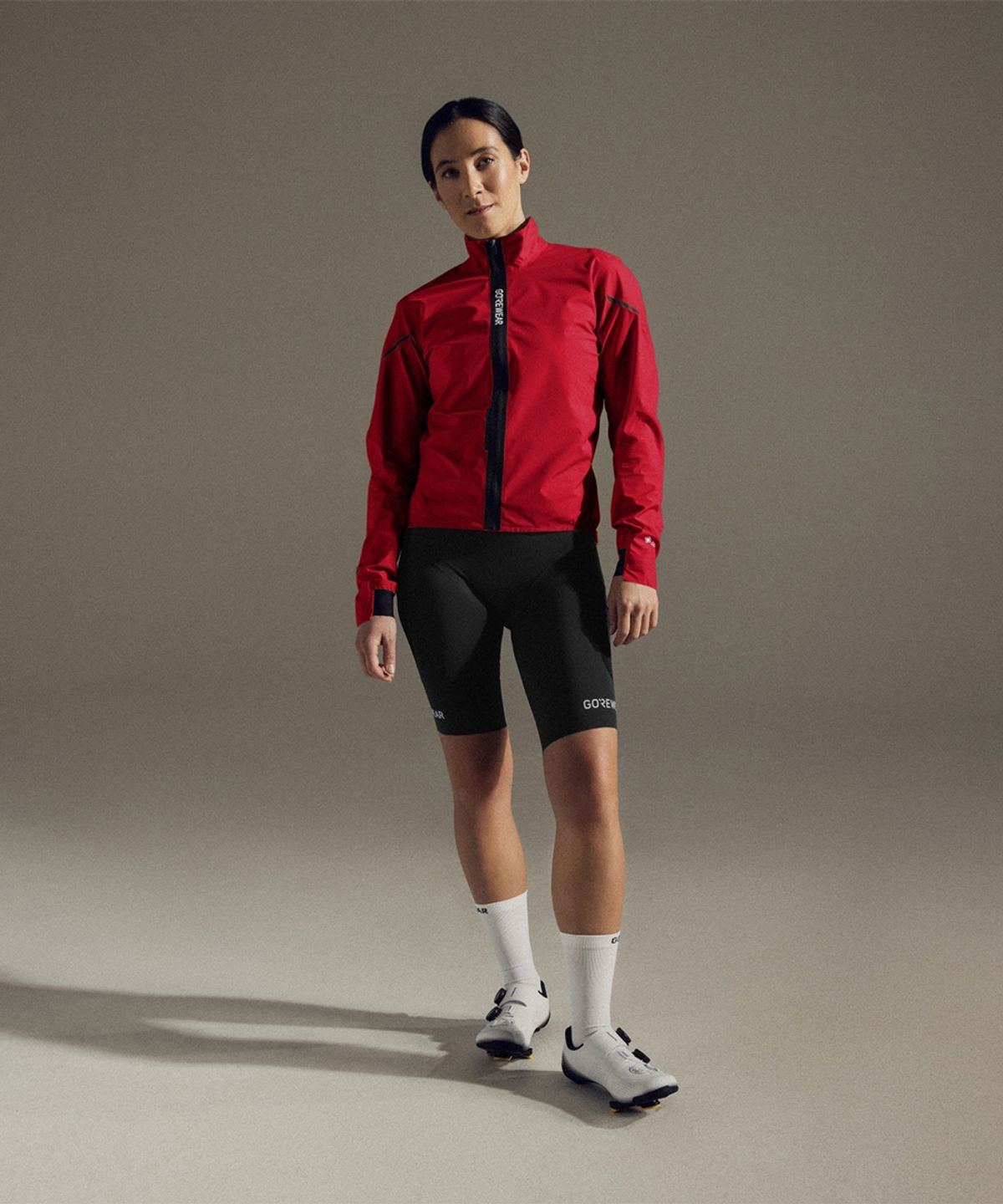 고어웨어(GOREWEAR) Gore-TEX 고어텍스 스핀쉬프트 자켓 우먼 - 랩 레드 (여성용) 사이클링 레인 재킷