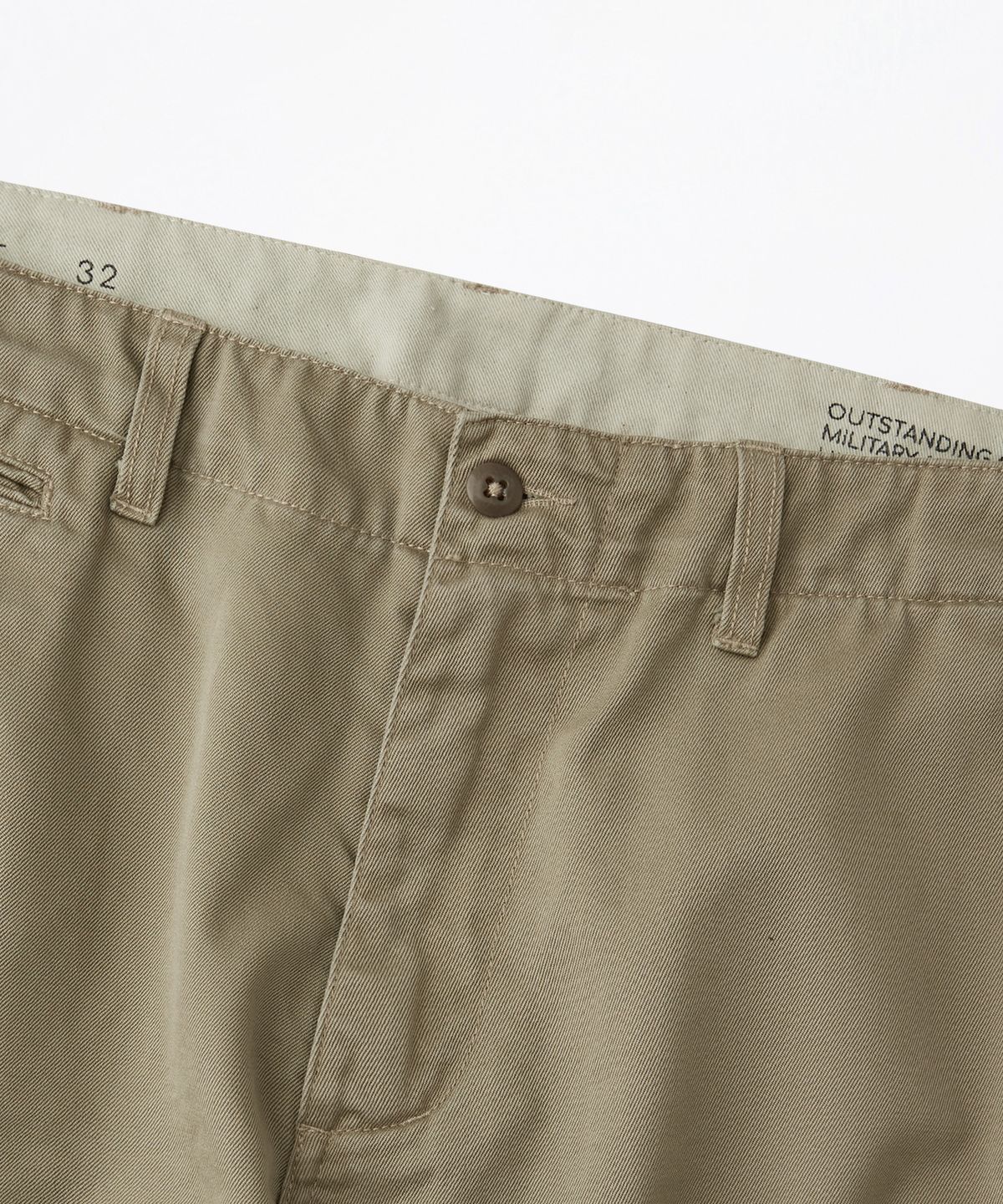 아웃스탠딩(OUTSTANDING) OFFICER CHINO SHORTS_REPAIR KHAKI