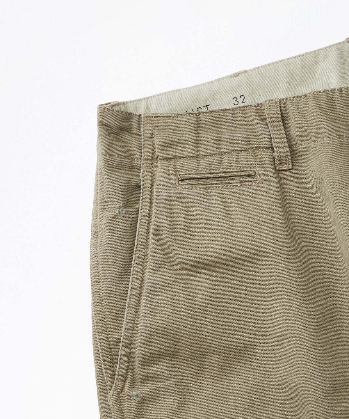 아웃스탠딩(OUTSTANDING) OFFICER CHINO SHORTS_REPAIR KHAKI
