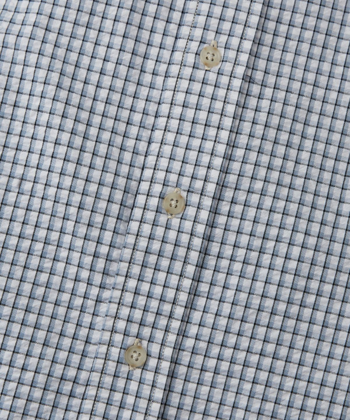 아웃스탠딩(OUTSTANDING) MIGHTY TIGER SEERSUCKER CHECK HALF SHIRT_BLUE CHECK