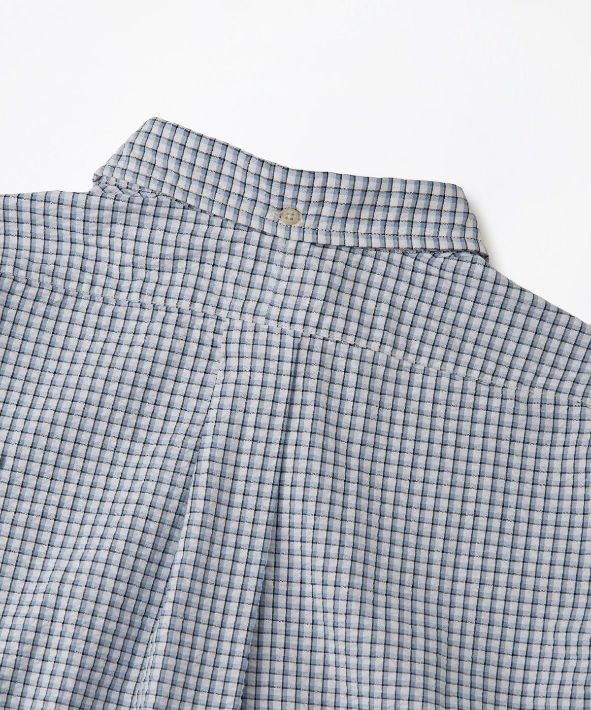아웃스탠딩(OUTSTANDING) MIGHTY TIGER SEERSUCKER CHECK HALF SHIRT_BLUE CHECK