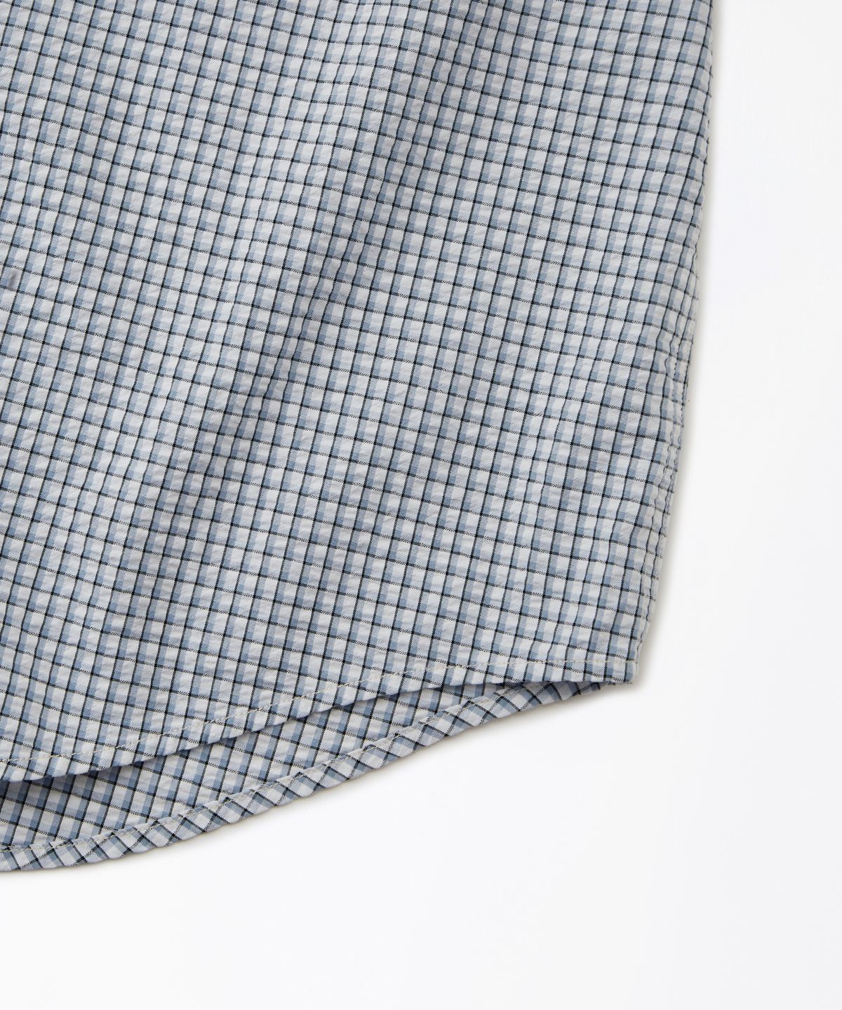 아웃스탠딩(OUTSTANDING) MIGHTY TIGER SEERSUCKER CHECK HALF SHIRT_BLUE CHECK