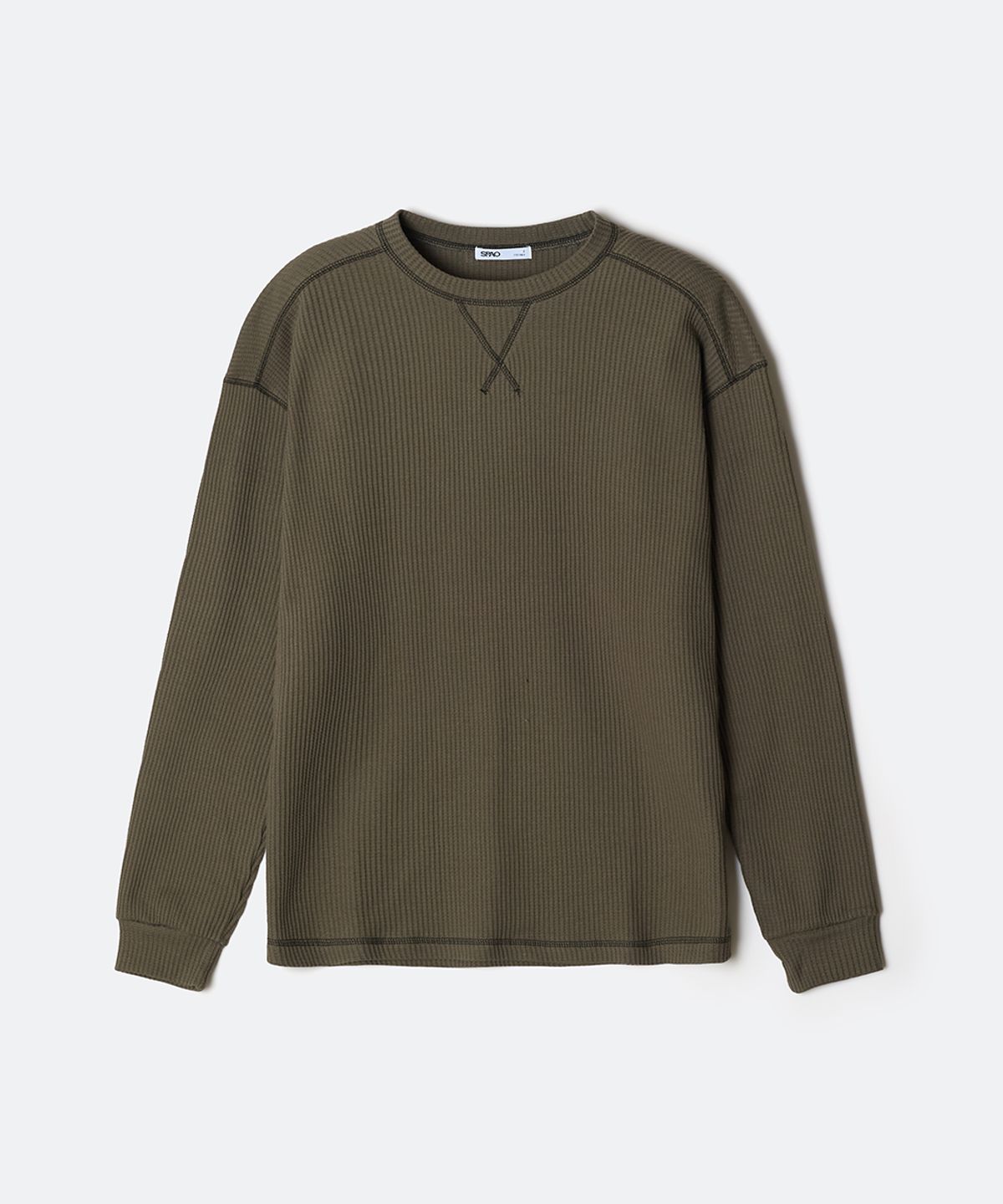 스파오(SPAO) (QR) 와플 스티치 긴팔 티셔츠_SPLWG23C92