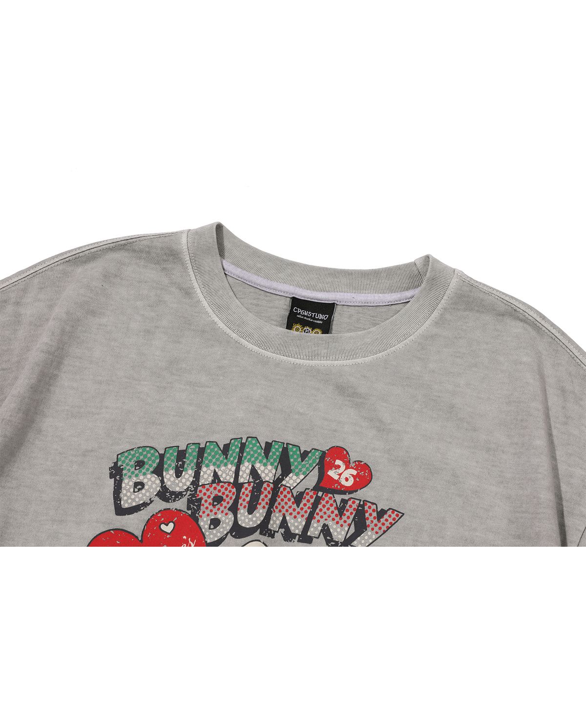 꼼파뇨(CPGN STUDIO) BUNNYNNY 피그먼트 반팔티 고스트그레이
