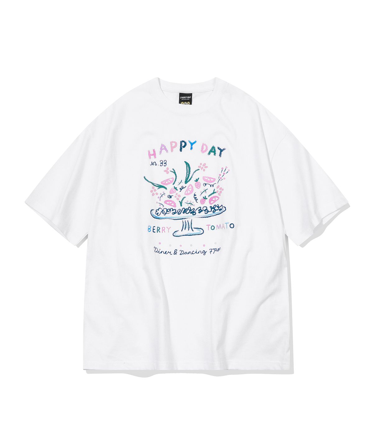 꼼파뇨(CPGN STUDIO) UV 스위트베리 반팔티 화이트