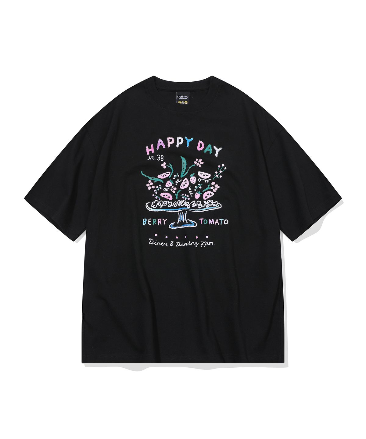 꼼파뇨(CPGN STUDIO) UV 스위트베리 반팔티 블랙