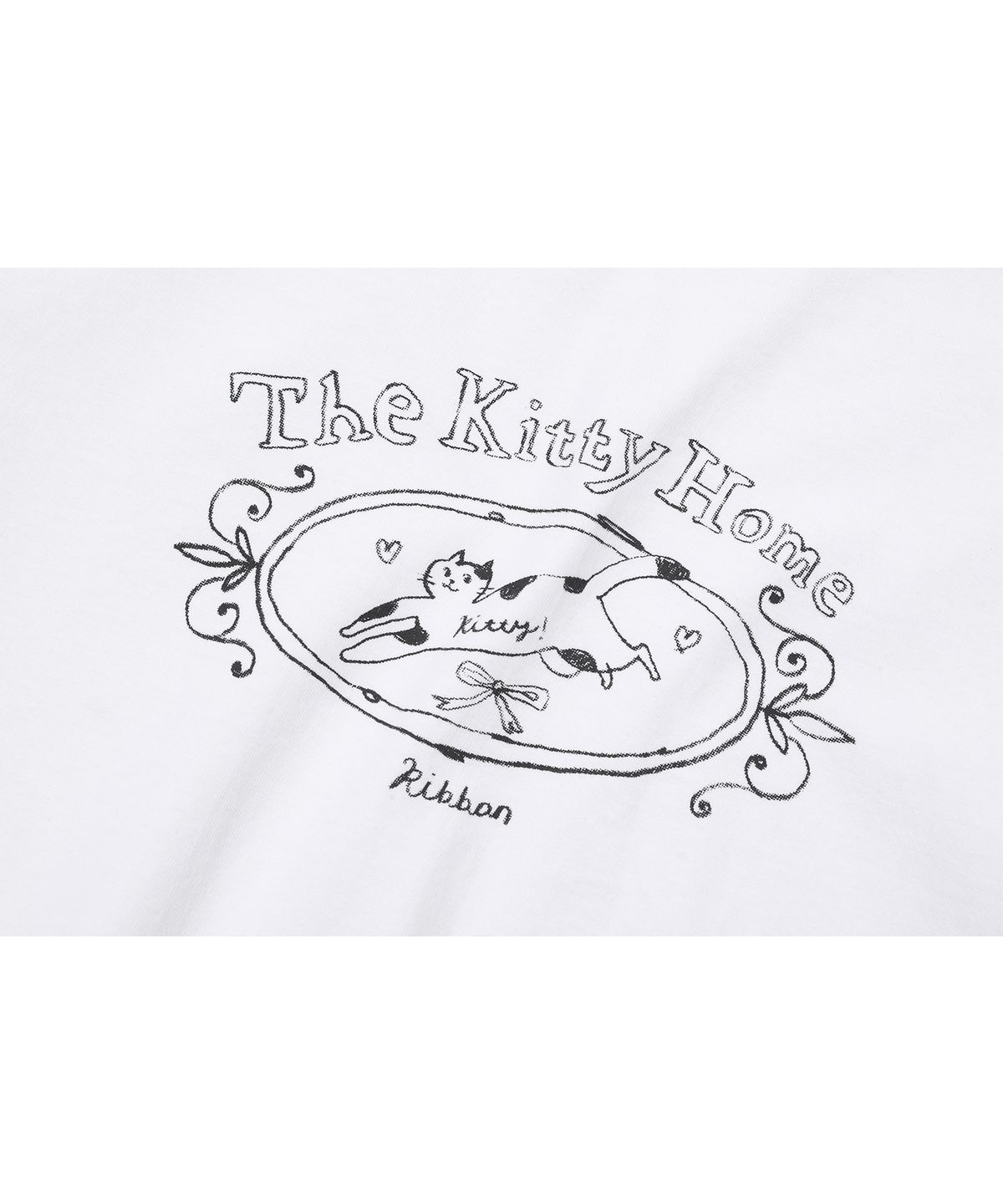 꼼파뇨(CPGN STUDIO) 키티홈 크롭 반팔티 화이트