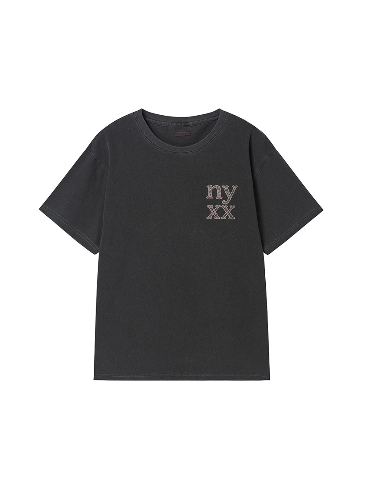 엔와이엑스엑스(NYXX) LACE LOGO TEE CHARCOAL