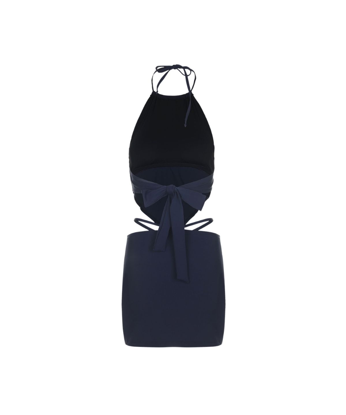비키니밴더(VIKINI VENDER) 루이 스카프 홀터넥 비키니 스커트 SET 3pcs - Navy