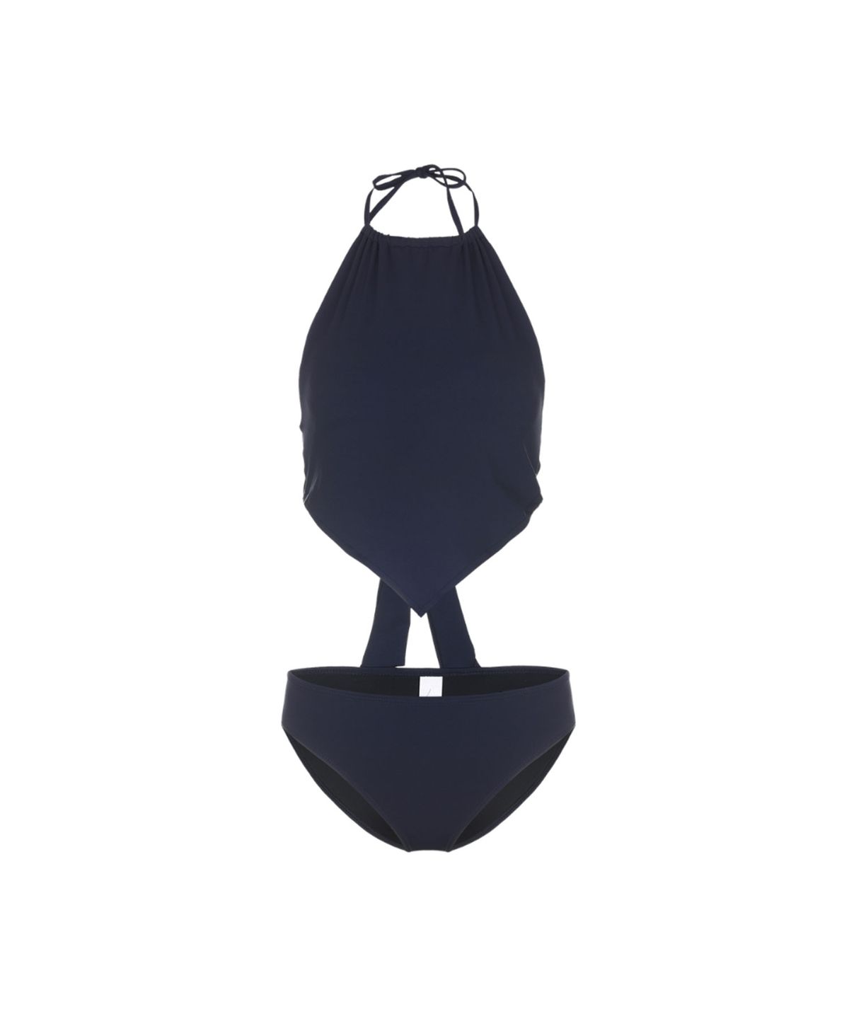 비키니밴더(VIKINI VENDER) 루이 스카프 홀터넥 비키니 스커트 SET 3pcs - Navy