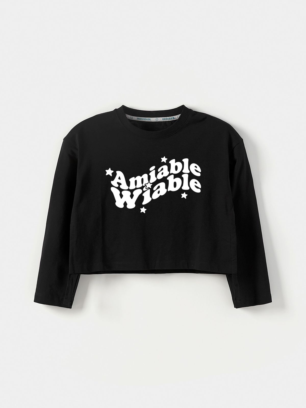 인디비주엘(INDIVIDUEL) 웨이브 아트웍 긴팔 티셔츠 - 2 COLOR