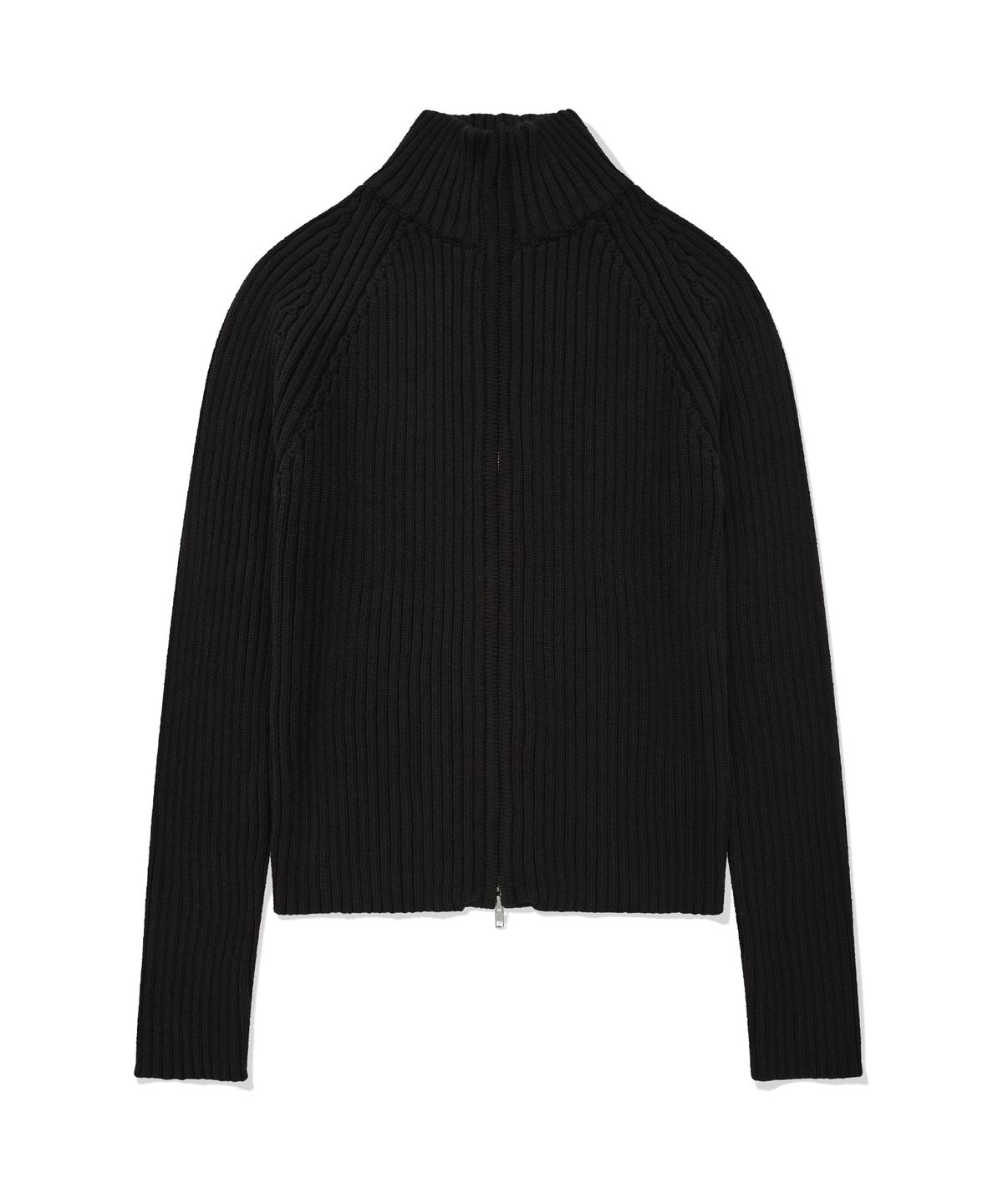 포스333(PHOS333) M Stand Neck Knit Zip-Up/Black