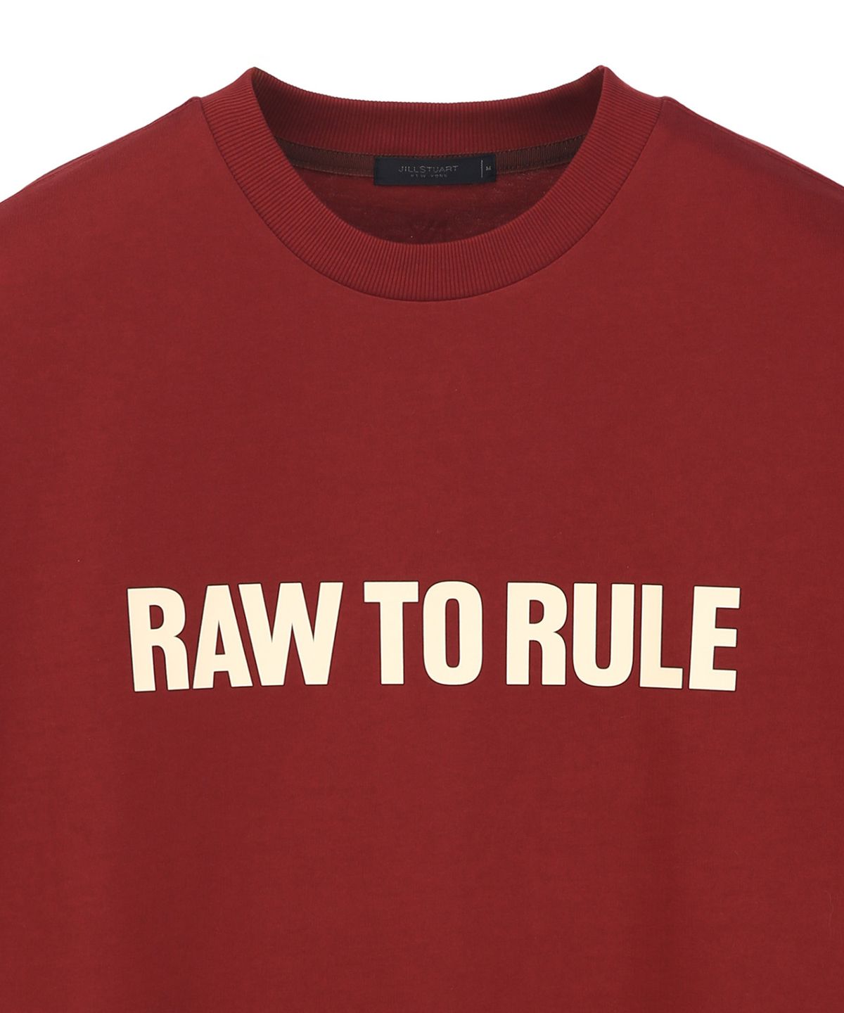 질스튜어트뉴욕 맨(JILLSTUART NEWYORK MEN) RAW TO RULE 그래픽 티셔츠 - 다크와인 (JNTS6B404D3)