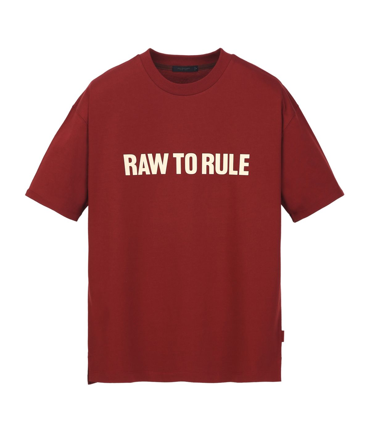 질스튜어트뉴욕 맨(JILLSTUART NEWYORK MEN) RAW TO RULE 그래픽 티셔츠 - 다크와인 (JNTS6B404D3)
