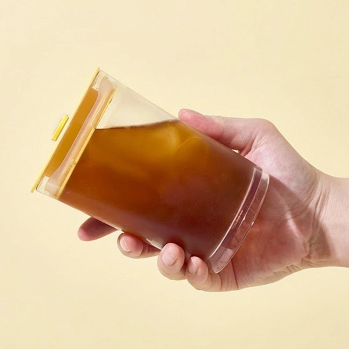 아조아(AJOAH) 내열 사각컵 355ml 투명 카페 클리어 베이직 빨대 리유저블컵