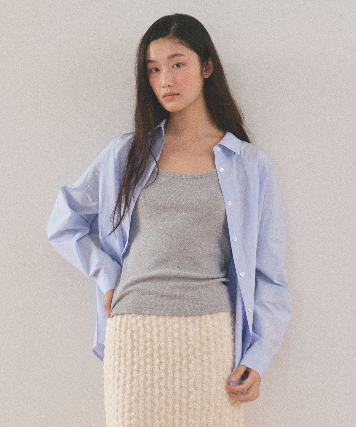 망고매니플리즈(MANGO MANY PLEASE) PEPE WRAP SHIRT_PURE BLUE