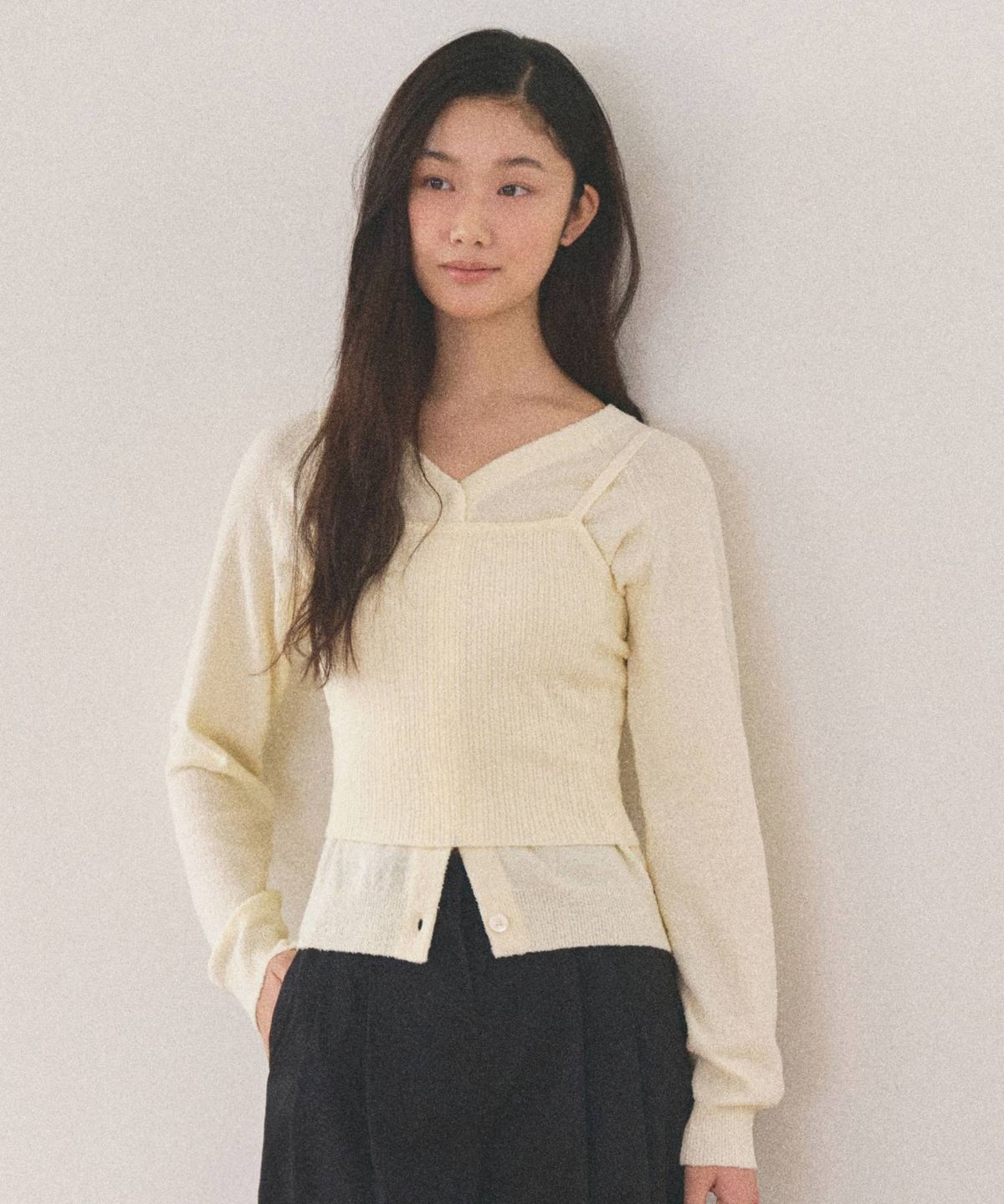 망고매니플리즈(MANGO MANY PLEASE) YURI CARDIGAN SET_VANILLA