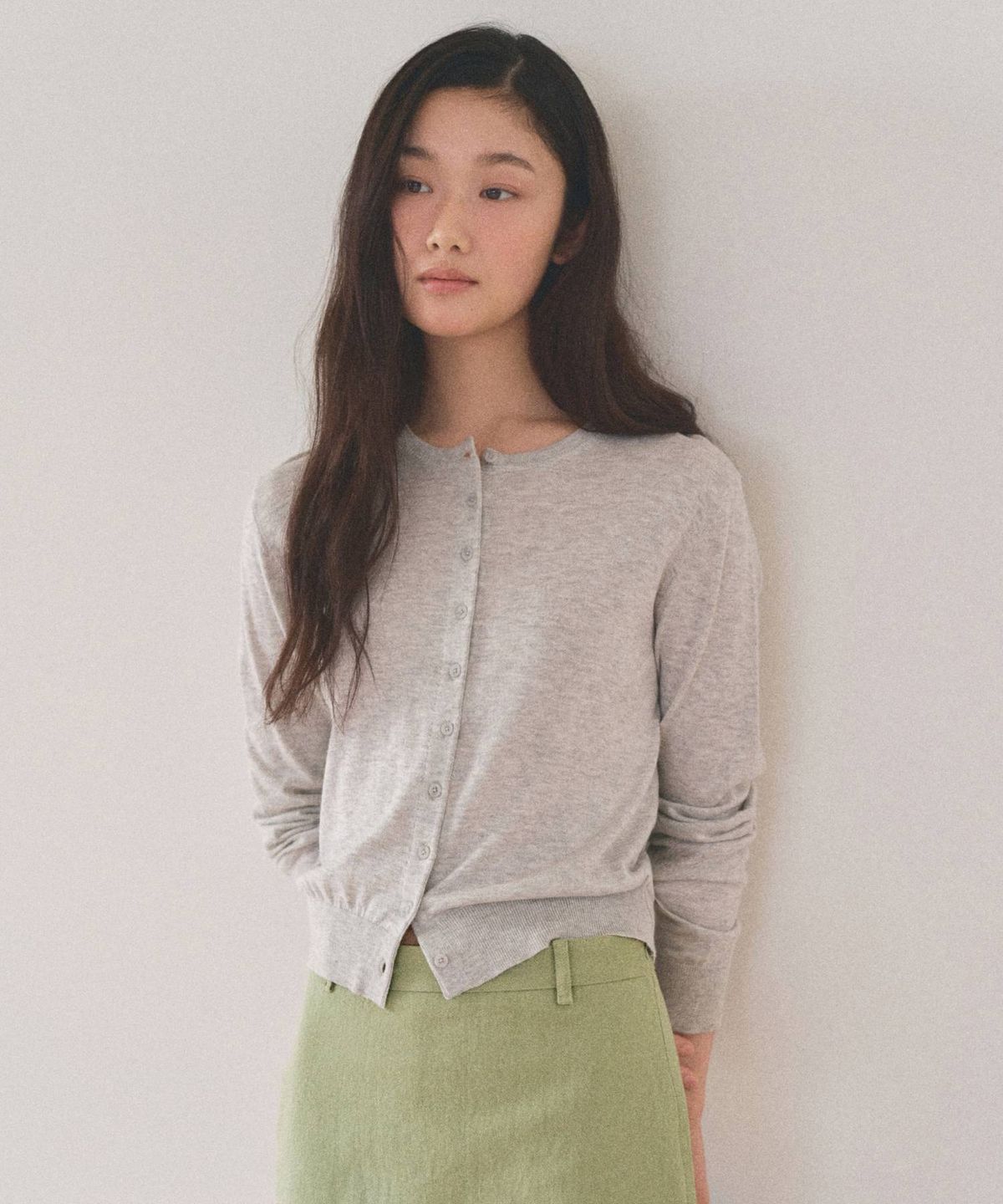 망고매니플리즈(MANGO MANY PLEASE) MOLLI ROUND CARDIGAN_GREY