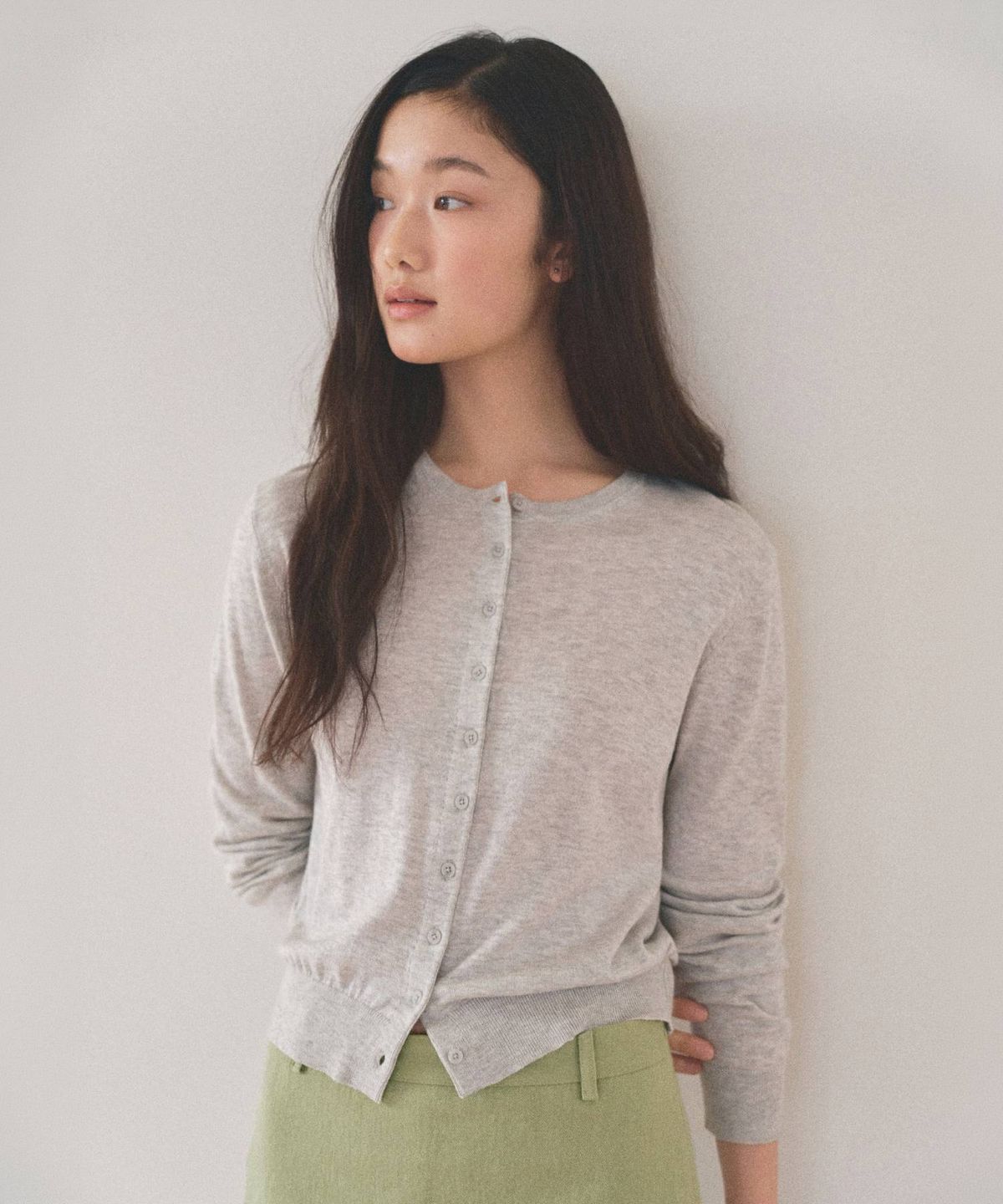 망고매니플리즈(MANGO MANY PLEASE) MOLLI ROUND CARDIGAN_GREY