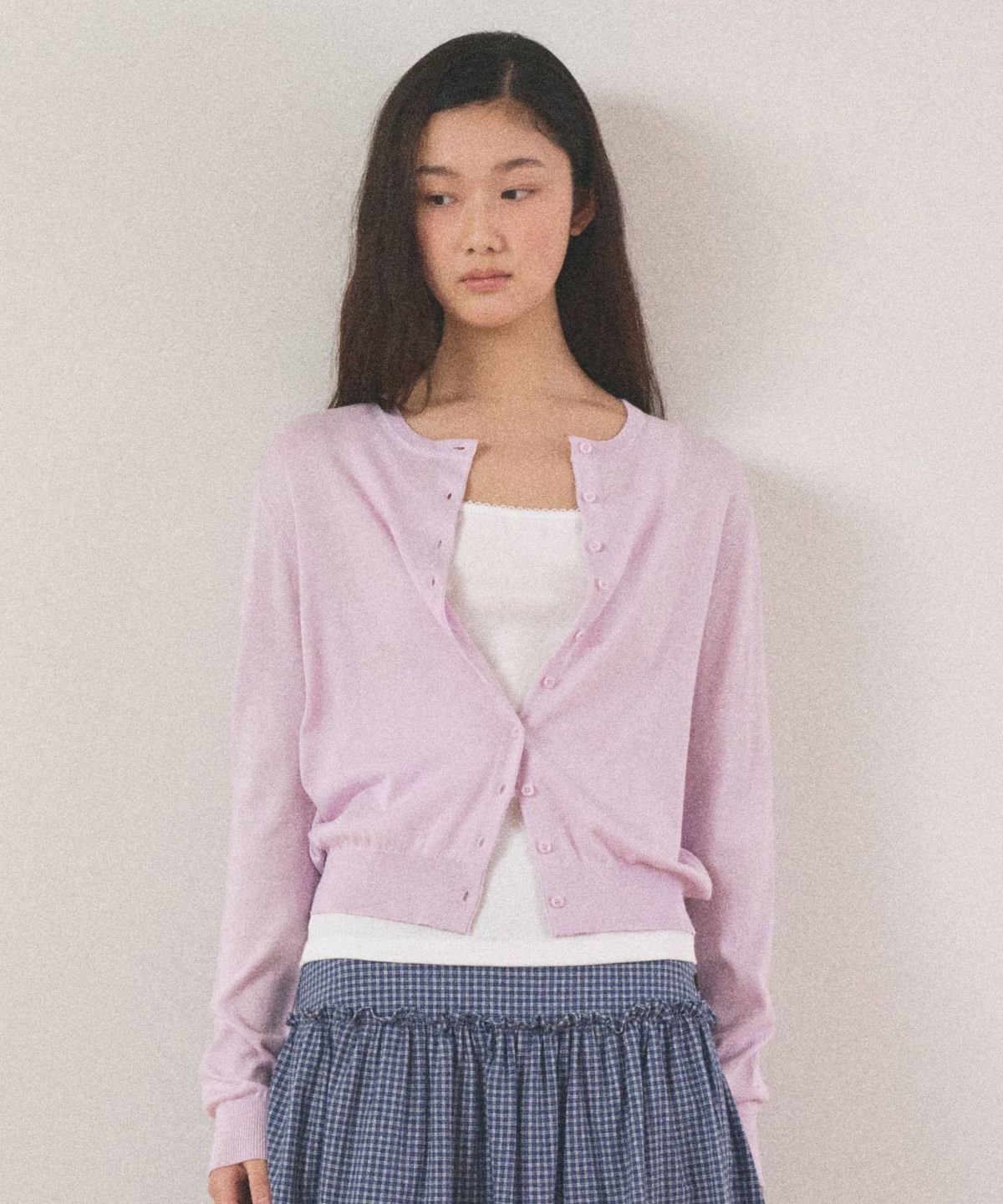망고매니플리즈(MANGO MANY PLEASE) MOLLI ROUND CARDIGAN_LAVENDER