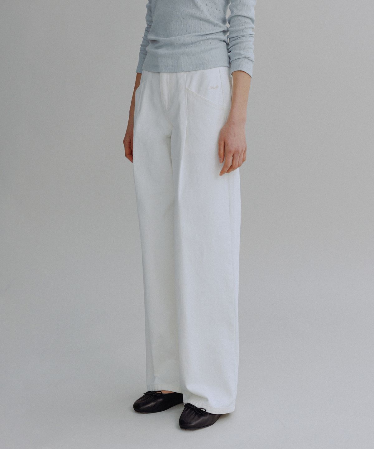 망고매니플리즈(MANGO MANY PLEASE) JETA PINTUCK JEANS_IVORY