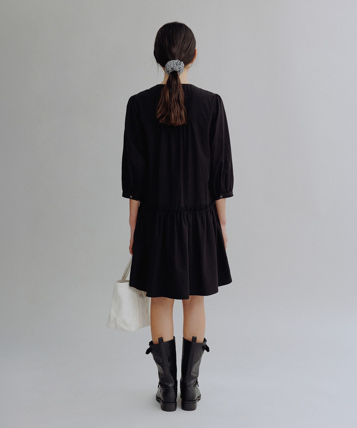 망고매니플리즈(MANGO MANY PLEASE) HEIDY COTTON ONE PIECE_BLACK