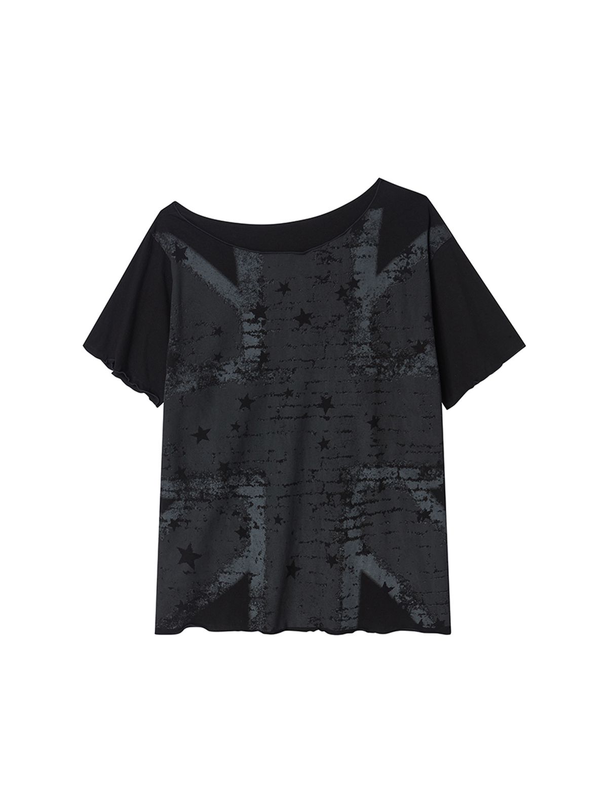 엔와이엑스엑스(NYXX) UNIONJACK OFF SHOULDER TEE BLACK