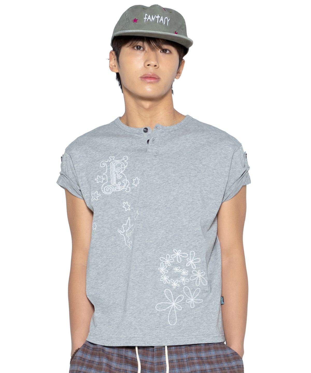 글랙(GLACK) GZT007 키르케 신치백 티셔츠 (GRAY)