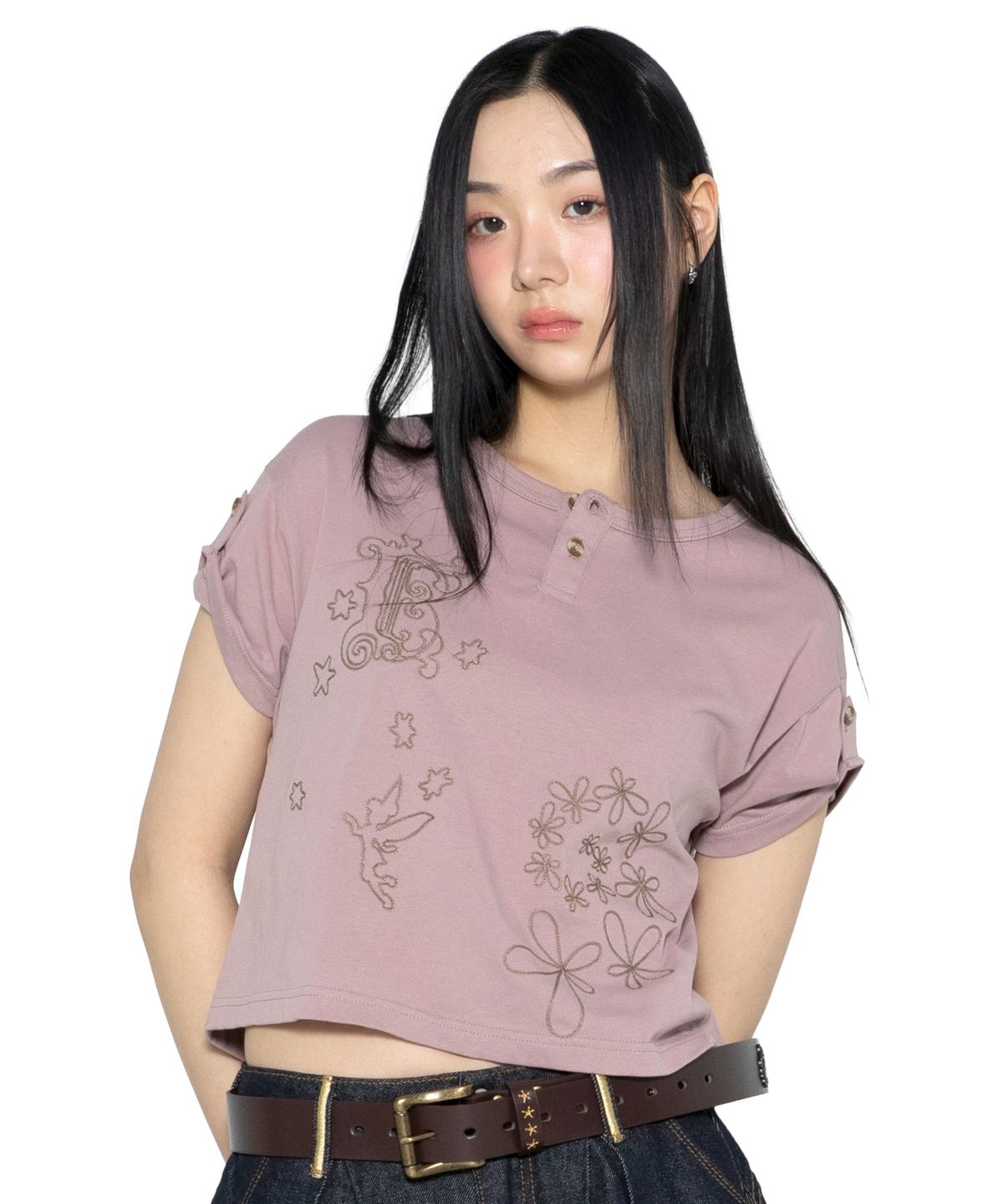 글랙(GLACK) GZT007 키르케 신치백 티셔츠 (PINK)