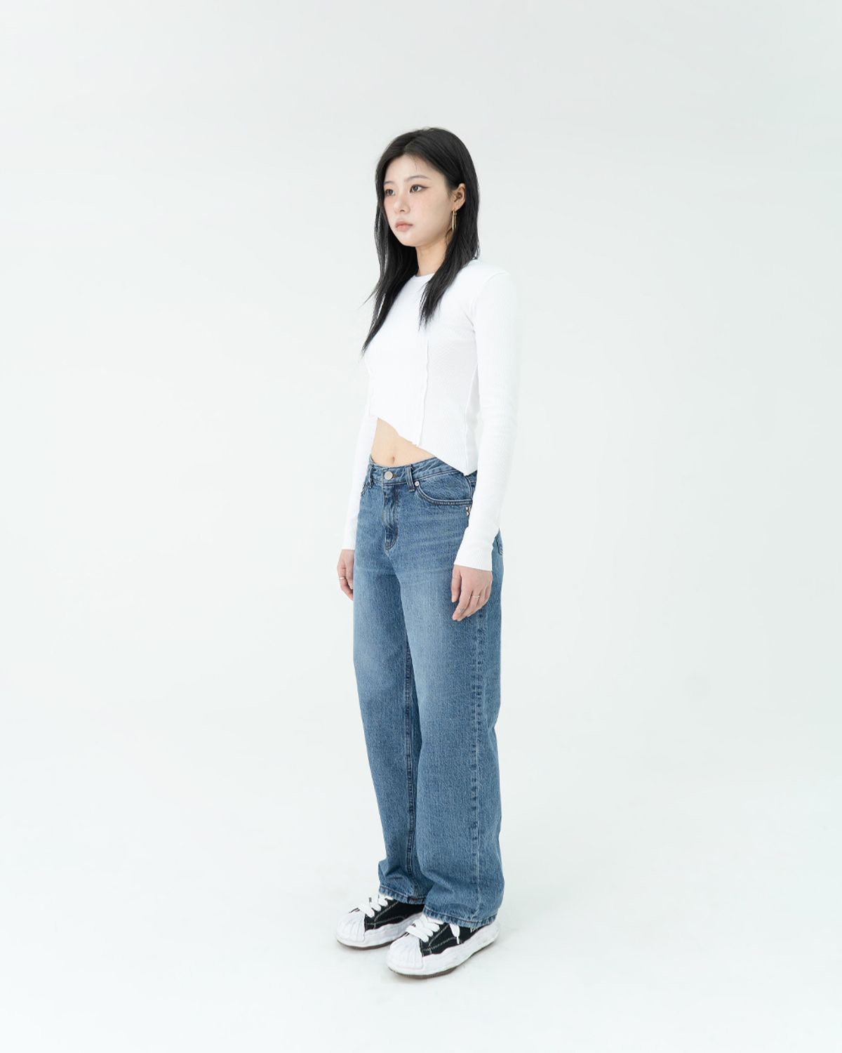 포스333(PHOS333) W Loose Fit Denim Pants/Indigo Blue