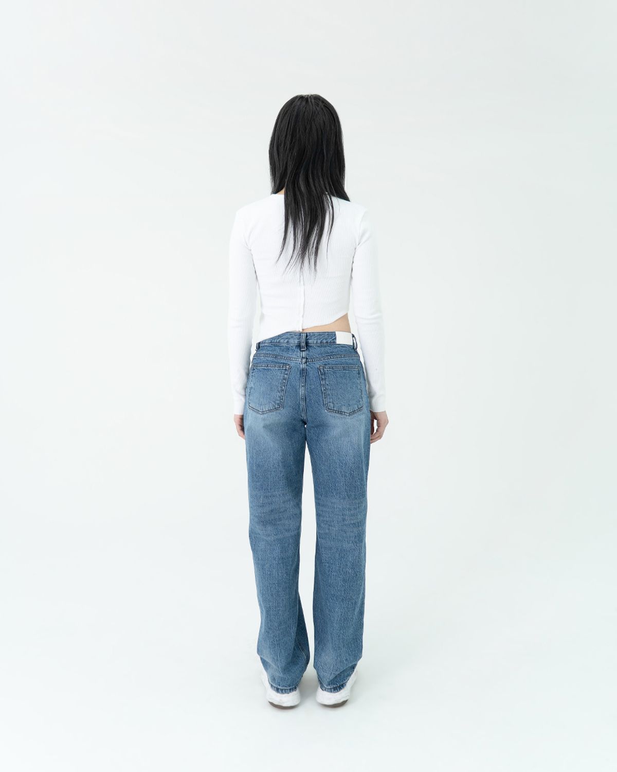 포스333(PHOS333) W Loose Fit Denim Pants/Indigo Blue