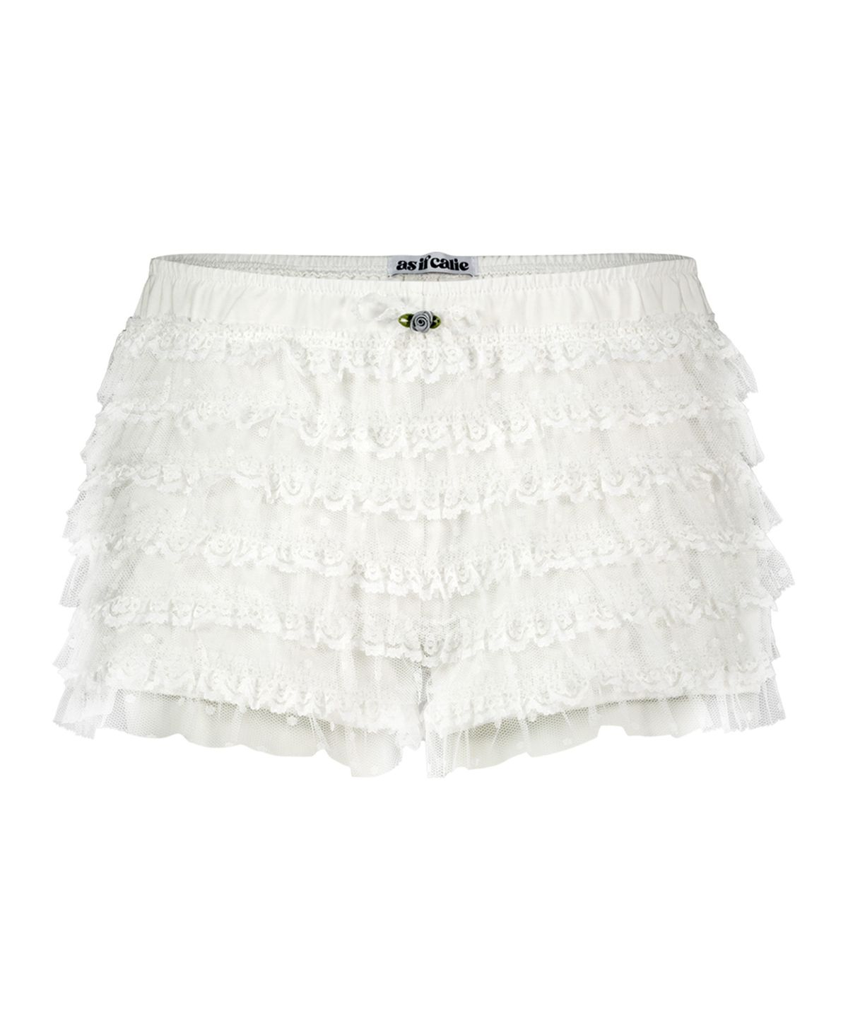 에즈이프 캘리(ASIF CALIE) TIERED LACE RUFFLE SHORTS WHITE
