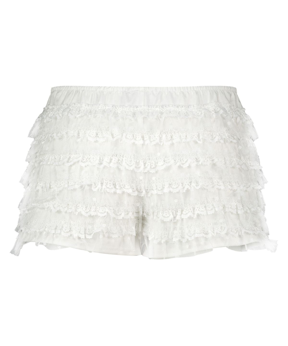 에즈이프 캘리(ASIF CALIE) TIERED LACE RUFFLE SHORTS WHITE