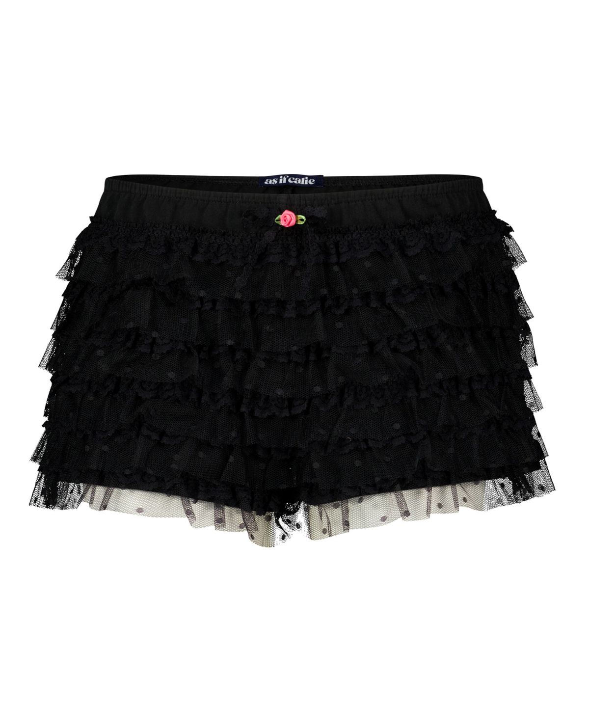 에즈이프 캘리(ASIF CALIE) TIERED LACE RUFFLE SHORTS BLACK