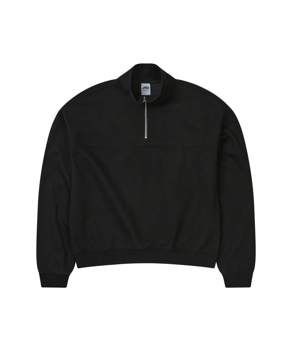 페르노브(FERNOV) 에센셜 반집업 스웻셔츠 블랙