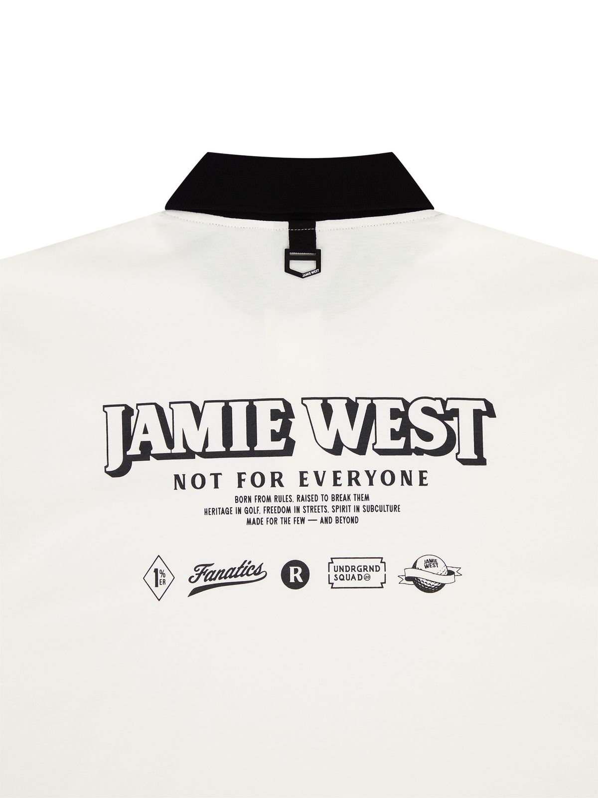 제이미웨스트(JAMIE WEST) JW 레터링 배색 카라티셔츠 (화이트)