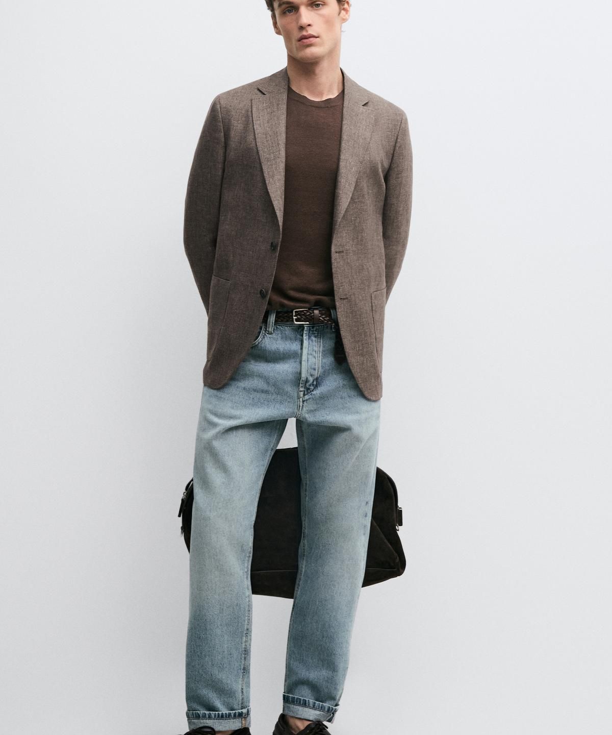 마시모두띠(MASSIMO DUTTI) 테일러드 린넨 비고레 블레이저