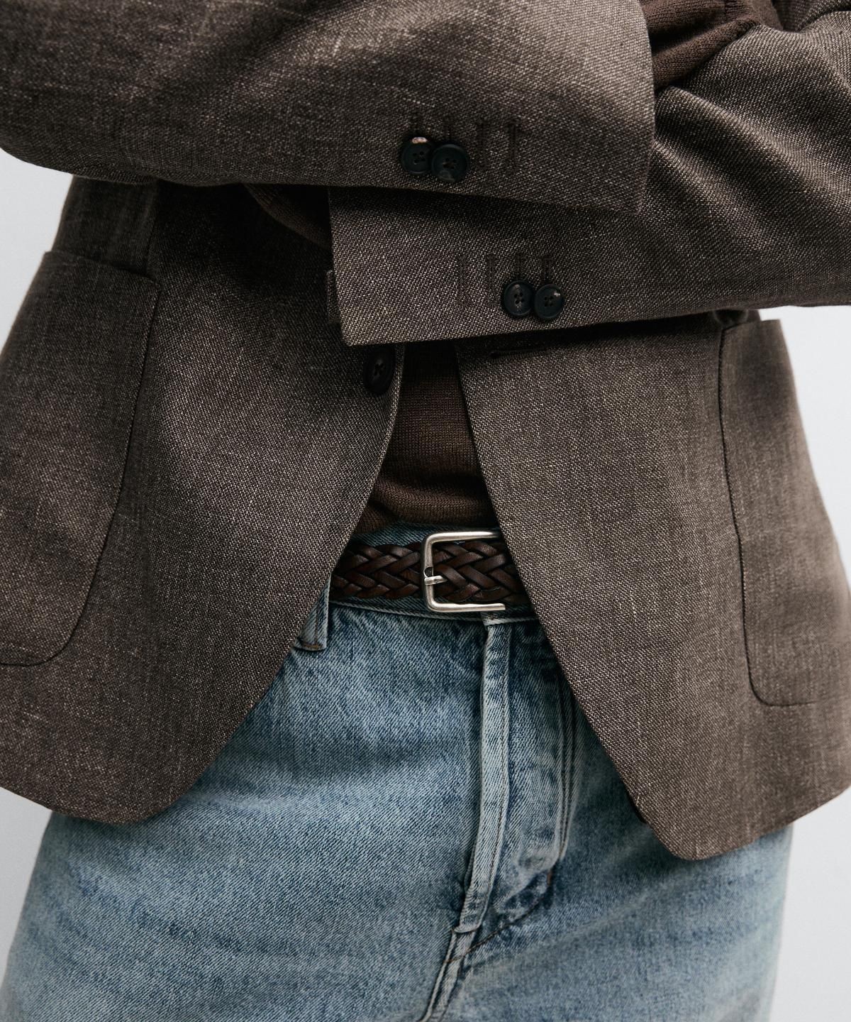 마시모두띠(MASSIMO DUTTI) 테일러드 린넨 비고레 블레이저