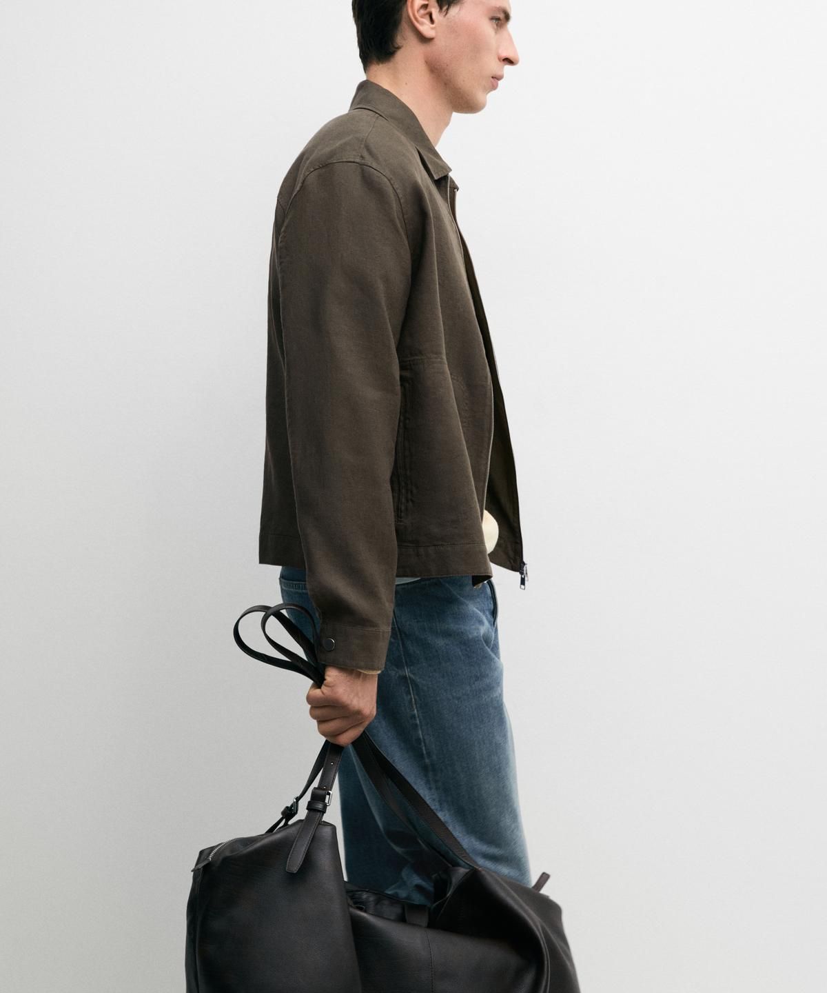 마시모두띠(MASSIMO DUTTI) 넥 디테일 100% 린넨 자켓