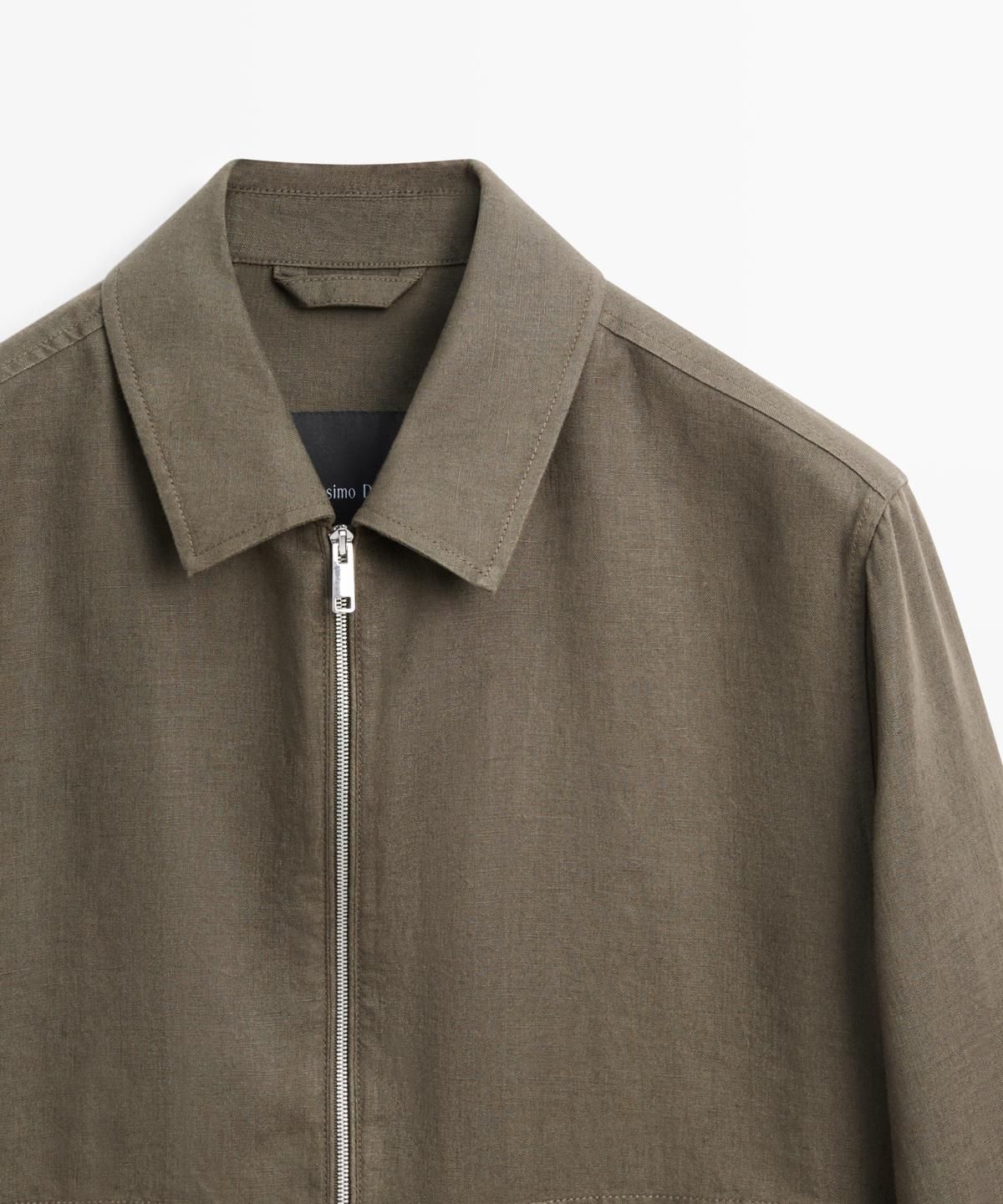 마시모두띠(MASSIMO DUTTI) 넥 디테일 100% 린넨 자켓